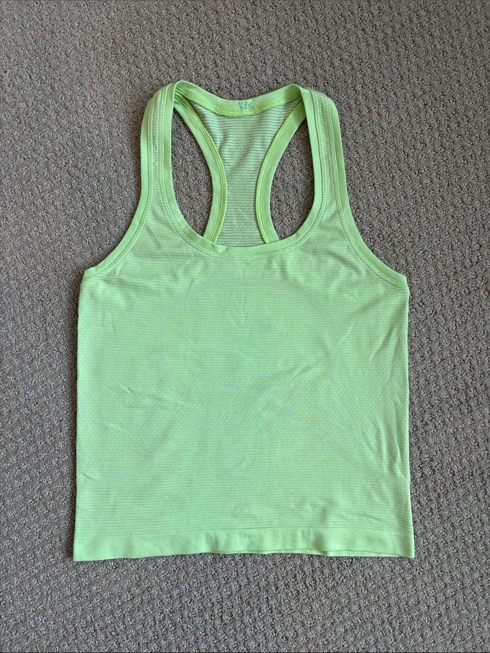 Lululemon green/yellow swiftly tech waist length tank 4